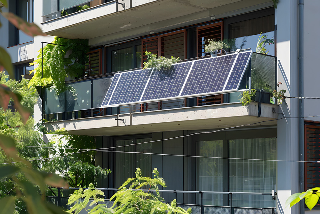 Balkon­kraftwerk bei Elektro Schäfer GmbH & Co.KG in Würzburg